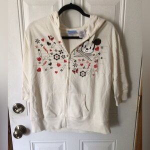 Juniors Disney cuties three quarter sleeve hooded zip up jacket